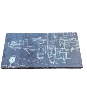 Wild Apple Graphics Airplane Blueprint Wall Decor